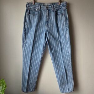 EUC AMERICAN EAGLE MOM JEAN STRIPED SIZE 12 REGULAR